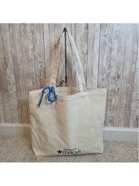 Macy's Beige Canvas Tote Bag NWOT